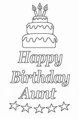 Happy Birthday Aunt Coloring Page Sketch sketch template