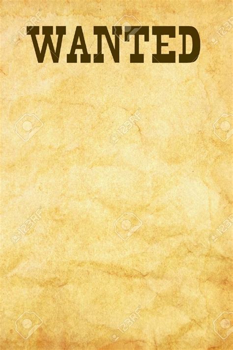 Wanted Poster Template Printable