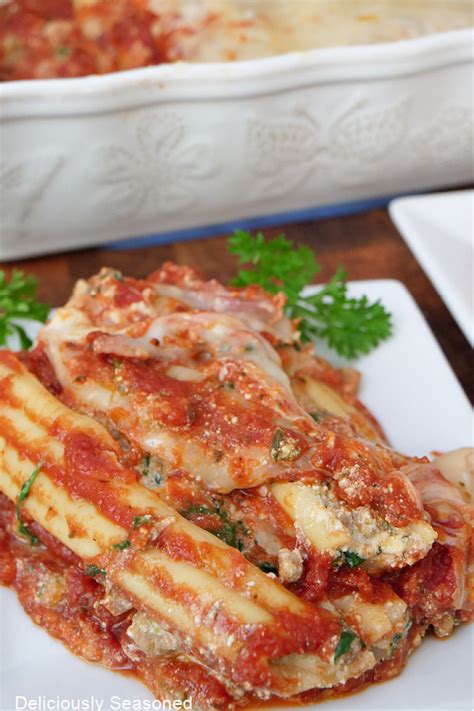 Sausage and Spinach Manicotti - Deliciously Seasoned