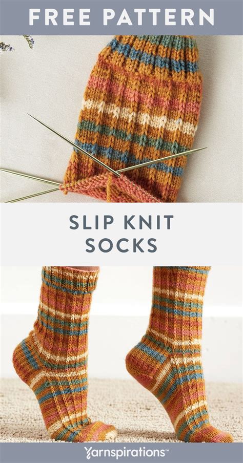 Free Slip Knit Socks pattern using Patons Kroy Socks Yarn in 2022 ...