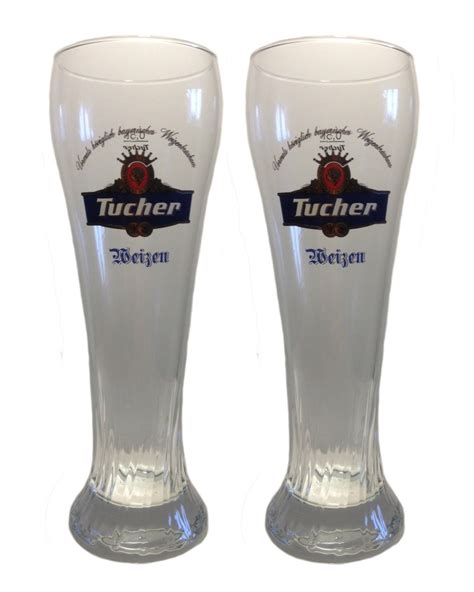 Tucher - 2 German Beer Glasses 0.5 Liter - "Weissbier" - NEW ...