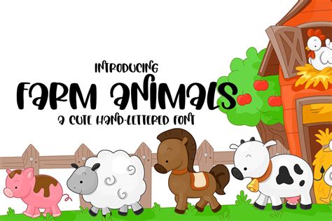 Farm Animals - A Cute Hand-Lettered Font