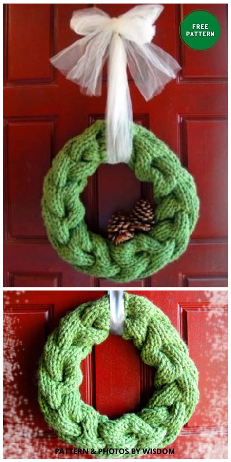 7 Free Knitted Christmas Wreath Patterns - The Knit Crew