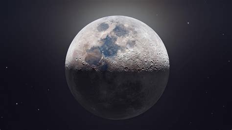 Download Moon 4K Half Horizontal Moon Wallpaper | Wallpapers.com