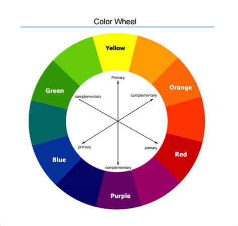 FREE 7+ Sample Color Wheel Chart Templates in PDF | MS Word