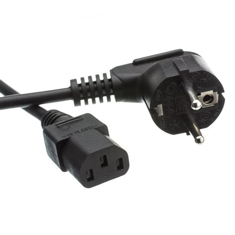 Power Cord, European to C13, VDE Approved, Black, 6' - Compatible Cable Inc