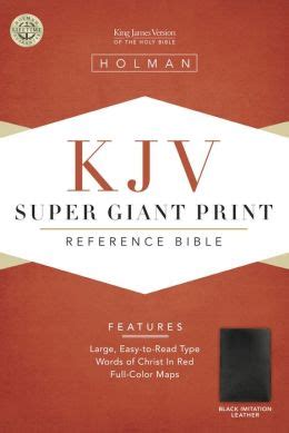 KJV Super Giant Print Reference Bible, Black Simulated Leather by Holman Bible Holman Bible ...