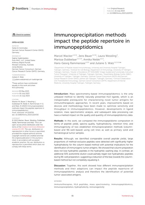 (PDF) Immunoprecipitation methods impact the peptide repertoire in ...