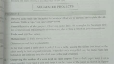 1. Observe some daily life examples for Newton's first haw of motion and