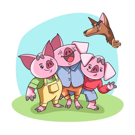 Three Little Pigs Clipart Vectors & Illustrations for Free Download ...