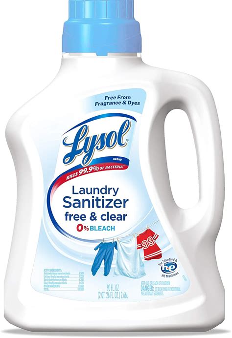 Lysol Lysol laundry sanitizer free & clear, free from fragrance and dyes, 0% bleach, 90 Fl Oz ...