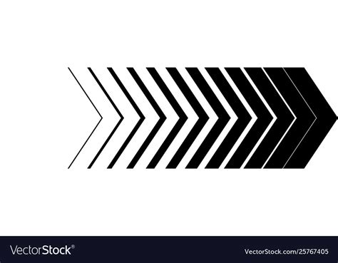 Black arrow in a row arrows on white Royalty Free Vector