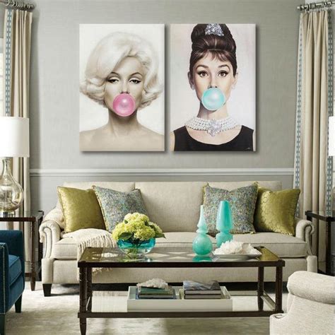 Celebrities Marilyn Monroe And Audrey Hepburn Canvas Wall Art – canvasx.net