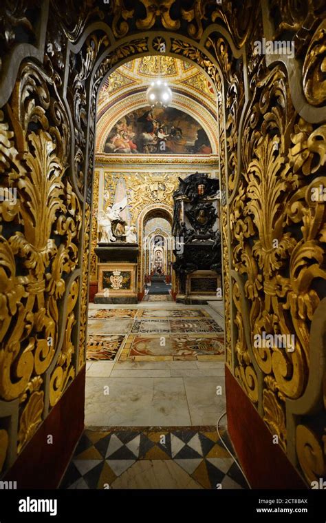 Interior of the St. John's Co-Cathedral in Valletta, Malta Stock Photo - Alamy