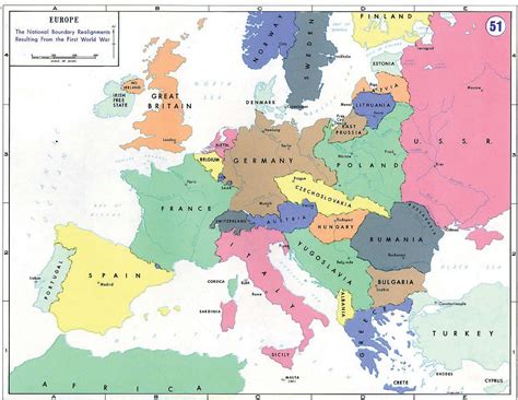 Map of Europe after The Treaty of Versailles. The Treaty of Versailles was a peace settlement ...