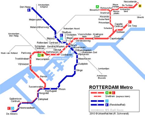 Rotterdam Subway Map for Download | Metro in Rotterdam - High-Resolution Map of Underground Network