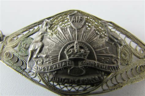 Australian ARMY AIF WWII Filigree Sweethearts Silver BRACELET BEZALEL Palestine in 2021 ...