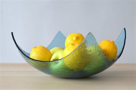 Modern Minimalist Fused Glass Fruit Bowl. Centerpiece Salad Bowl ...