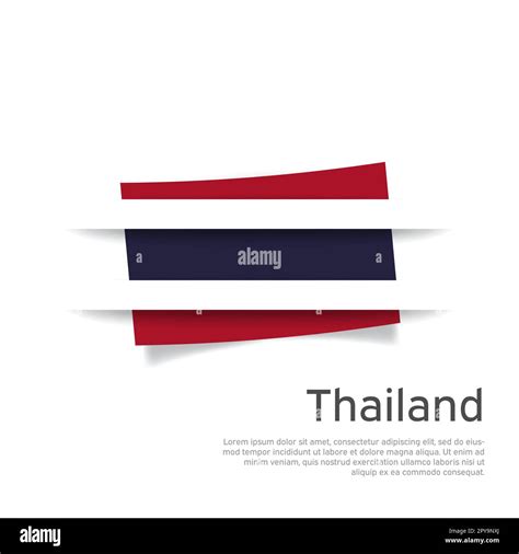 Thailand flag in paper cut style. Creative background in thai flag colors for holiday card ...