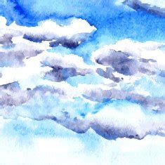 Watercolor drawing clouds N11 free image download