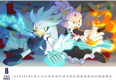 Blaze and Silver Deliver A Fiery Service in August 2023 Sonic Calendar Artwork - Sonic - Sonic ...