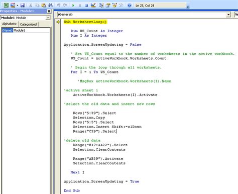 Excel Spreadsheets Help: Basic Excel VBA Macro: Loop through all worksheets