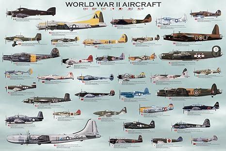 (24x36) World War II Military Aircraft Educational Chart Poster: Amazon.ca: Home & Kitchen