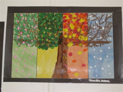 Four season tree by a second grader. (My second graders apparently do not know what a tree looks ...