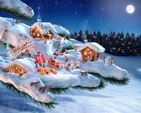 Enchanted Holiday Gifts: Santa's Snowy Retreat HD Wallpaper