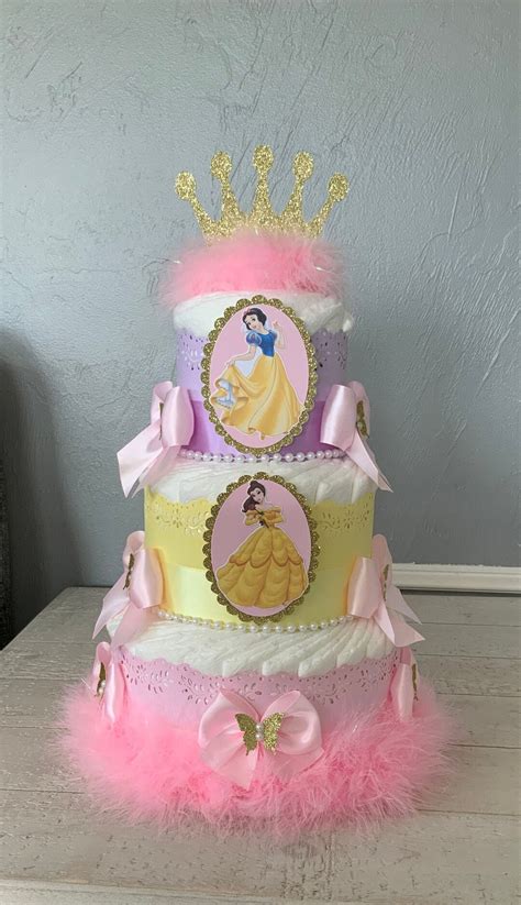 Princess Diaper Cake/disney Princess Inspires Diaper - Etsy