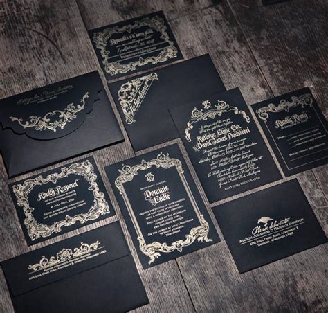 Gothic Letterpress Wedding Invitation SAMPLE SET #2977162 - Weddbook