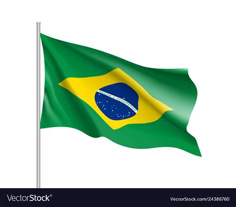 Waving flag of brazil Royalty Free Vector Image