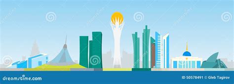 Astana skyline stock vector. Illustration of astana, dome - 50578491