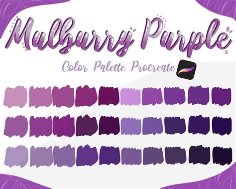 Mulberry Purple Procreate Color Palette Instant Download | Etsy