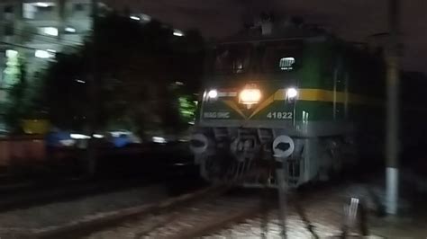 Night view of Indian railways | Goods train and Passenger train #video #beautiful # ...