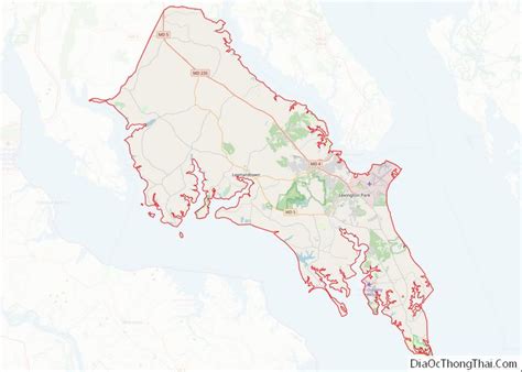 Map of Saint Mary's County, Maryland - Địa Ốc Thông Thái