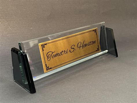 Personalized Glass Desk Name Plate Custom Desk Name Plaque - Etsy