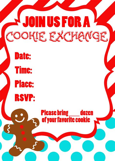 Cookie Swap Invitation Template - Printable Word Searches