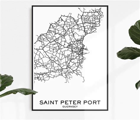 Saint Peter Port Map Print Map Print Saint Peter Port City | Etsy