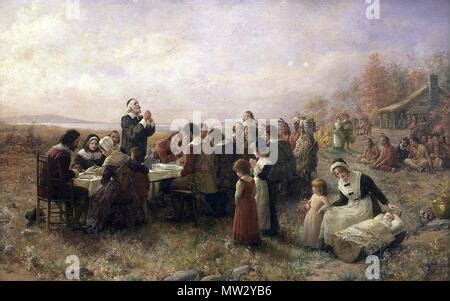 Thanksgiving at Plymouth by Jennie Augusta Brownscombe, 1925. The event followed the landing of ...