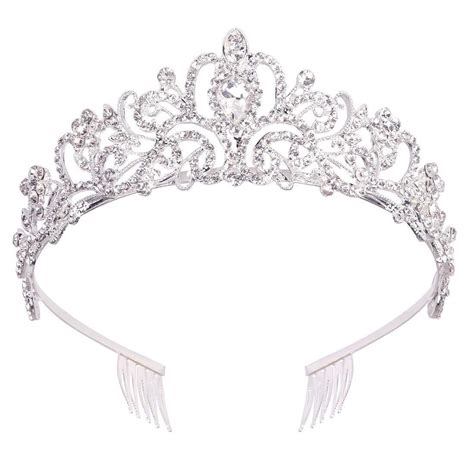 Didder Silver Crystal Tiara Crowns For Women Girls Princess Elegant ...