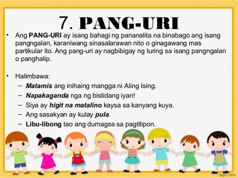 Bahagi Ng Pananalita Chart Pang Uri Mga Bahagi Pananalita Walong Bahagi ...