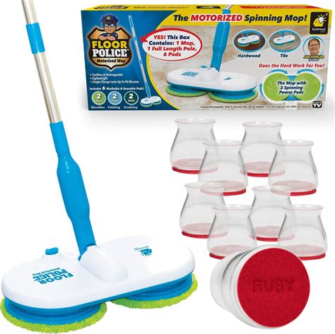 Floor Police Mop with Motorized Spinning Mopheads Australia | Ubuy