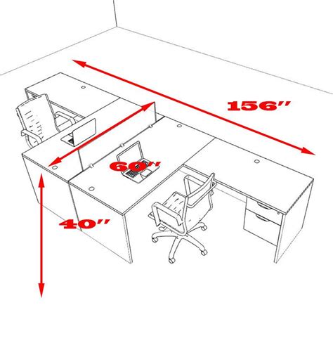 Two Person L Shaped Divider Office Workstation Desk Set, #OT-SUL-FP40 | Work station desk ...