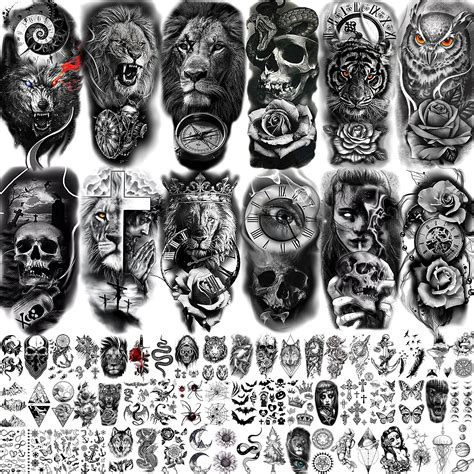 Buy COKTAK68 Sheets Large Half Arm Sleeve Temporary Tattoos For Men ...