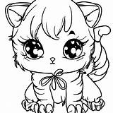 Kawaii Kitten Chibi Cartoon Coloring Page · Creative Fabrica sketch template