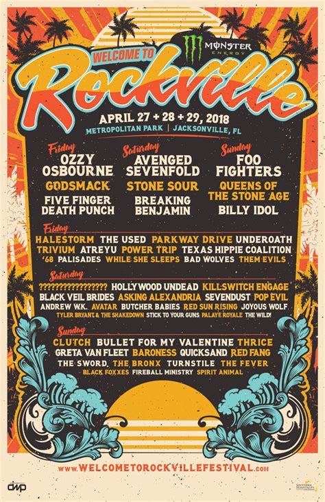 Monster Energy Welcome To Rockville Festival Announces 2018 Lineup Featuring Ozzy Osbourne ...