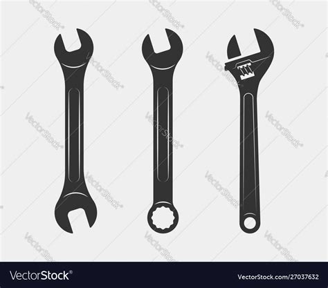 Tools wrench icon spanner logo design element key Vector Image