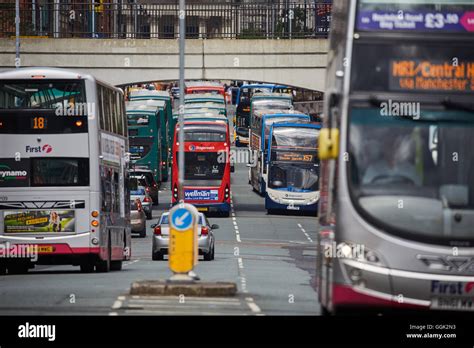 manchester oxford road bus corridor Bus buses stopped double decker ...