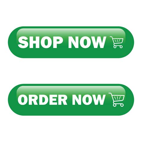 Green color Shop now and order now button for business websites vector ...